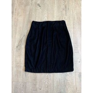 Vintage Stanley Blacker Black Velvet Pencil Skirt Women’s Size 6 Kick Pleat